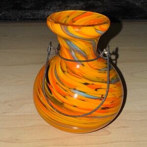 Vibrant Swirl Glass Vase